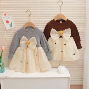 Baby Girl dress skirt type with Bow style