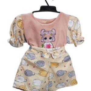 Elsa Baby printed dress girls cat printed