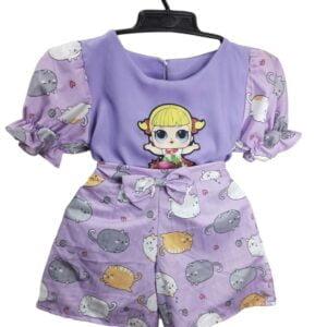 Elsa Baby printed dress girls cat printed