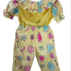 Elsa Baby printed dress girls smiley long pant