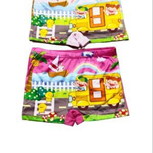 Girls Graphic print innerwear cartoon pattern (Pink & Linen)