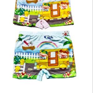 Girls Graphic print innerwear cartoon pattern (Blue & Linen)