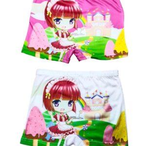 Girls Graphic print innerwear cartoon pattern (Pink & Linen)