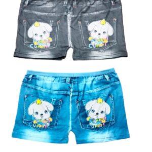 Girls Graphic denim style innerwear cartoon pattern (Blue, Black)