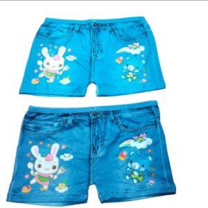 Girls Graphic denim style innerwear cartoon pattern  (Blue)