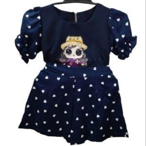 Elsa Baby printed dress girls Top & Skirt Blue