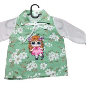 Elsa Baby printed dress girls Top & Skirt Flower Green