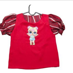 Elsa Baby printed dress girls Top & Skirt Stripped Red