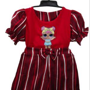 Elsa Baby printed dress girls Top & Skirt Stripped Red