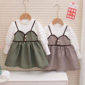 Girls dress New Spring 2023 Fashion skirt Korean version