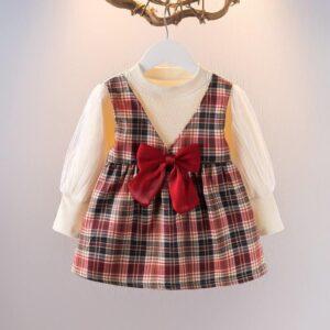 Girls Baby dress  cute Princess Dress Birthday dress multicolor checked