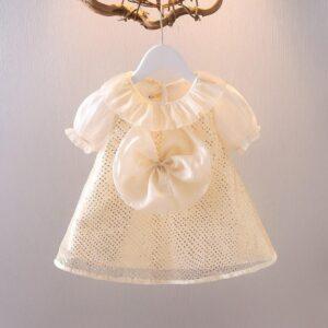 Girls Baby dress cute Princess Dress Birthday dress netted cream colour