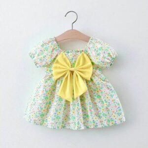 Girls Baby dress  cute Princess Dress summer wear yellow