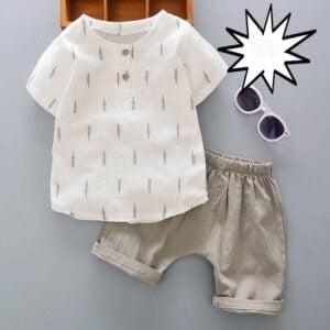 Baby boys dress summer cool half sleeve white