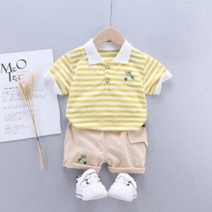 Baby boys dress summer cool half sleeve Yellow & White