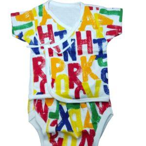 Just born baby cotton tie Knot printed letters printed upto 9 Month Babies